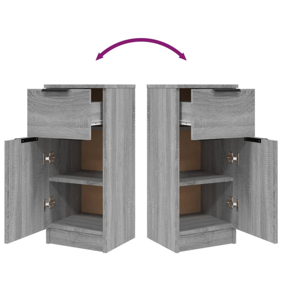 Aparador de madera contrachapada gris Sonoma 30x30x70