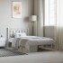Estructura cama sin colchón con cabecero metal blanco