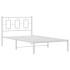 Estructura cama sin colchón con cabecero metal blanco