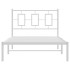 Estructura cama sin colchón con cabecero metal blanco
