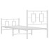 Estructura cama sin colchón con estribo metal blanco 75x190