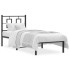 Estructura cama sin colchón con cabecero metal negro 80x200