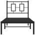 Estructura cama sin colchón con cabecero metal negro 80x200