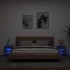 Mesitas de noche de pared con luces LED 2 unidades roble