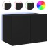 Mueble de TV de pared con luces LED negro 60x35x41