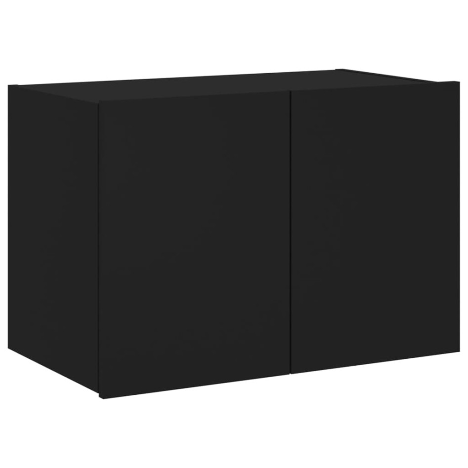 Mueble de TV de pared con luces LED negro 60x35x41