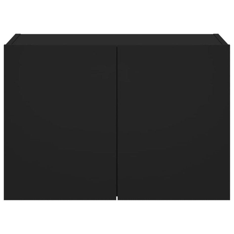 Mueble de TV de pared con luces LED negro 60x35x41