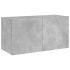 Mueble de TV de pared con luces LED gris hormigón 80x35x41