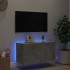Mueble de TV de pared con luces LED gris hormigón 80x35x41