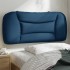 Cabecero de cama acolchado tela azul 90