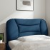 Cabecero de cama acolchado tela azul 90