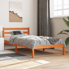 Estructura de cama sin colchón madera maciza marrón 90x190