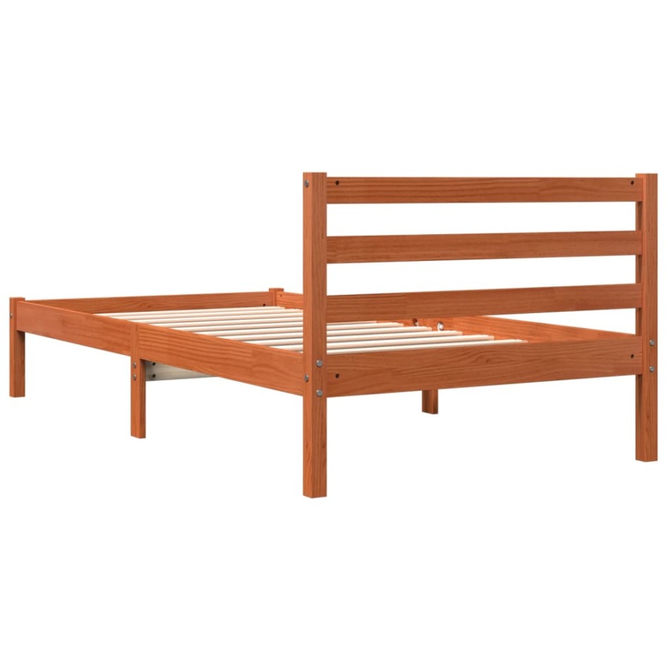 Estructura de cama sin colchón madera maciza marrón 90x190