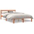 Cama sin colchón madera maciza de pino marrón cera 120x200
