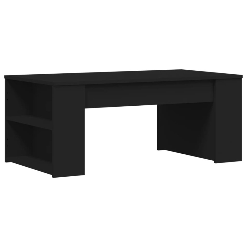 Mesa de centro madera de ingeniería negra 102x55x42