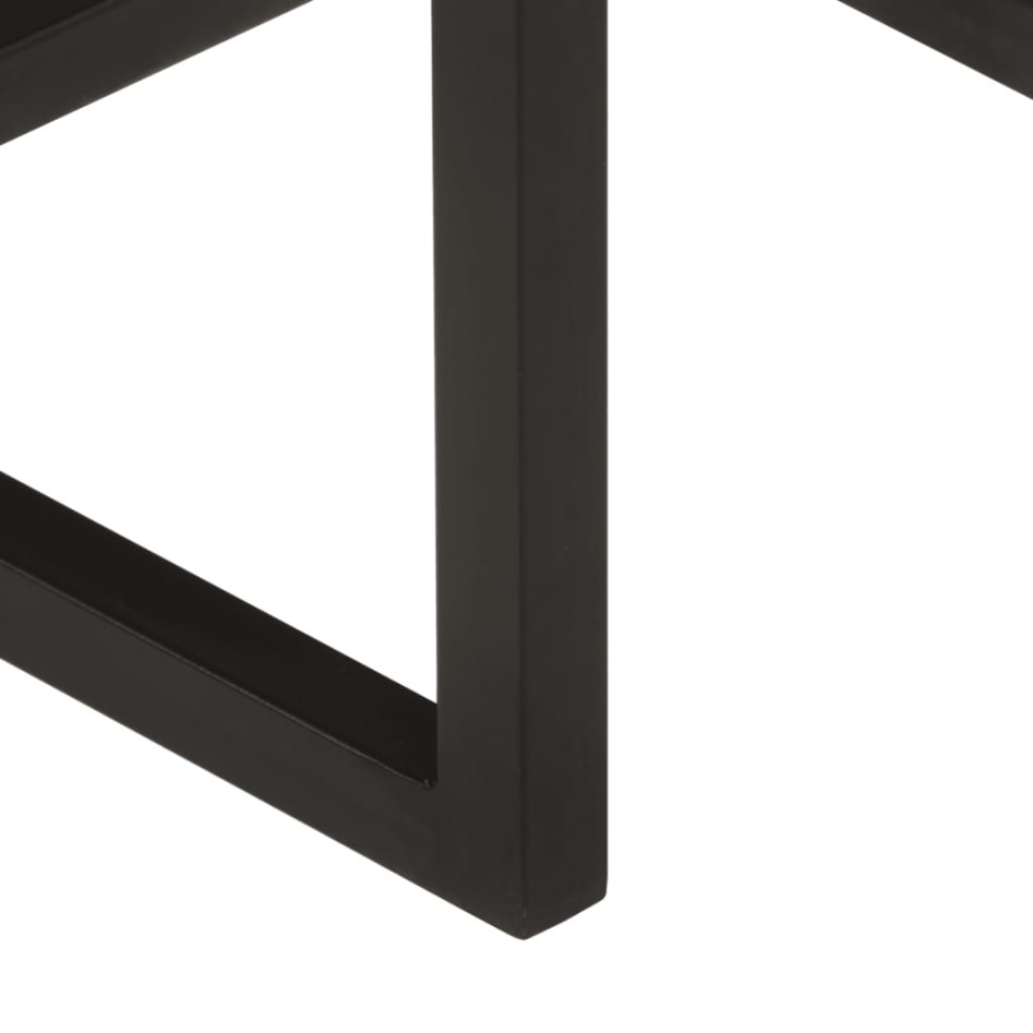 Mesas de centro apilables 3 pzas madera maciza mango y