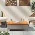 Mesa de jardín ratán y madera de acacia gris 70x70x25