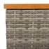 Mesa de jardín ratán y madera de acacia gris 70x70x25