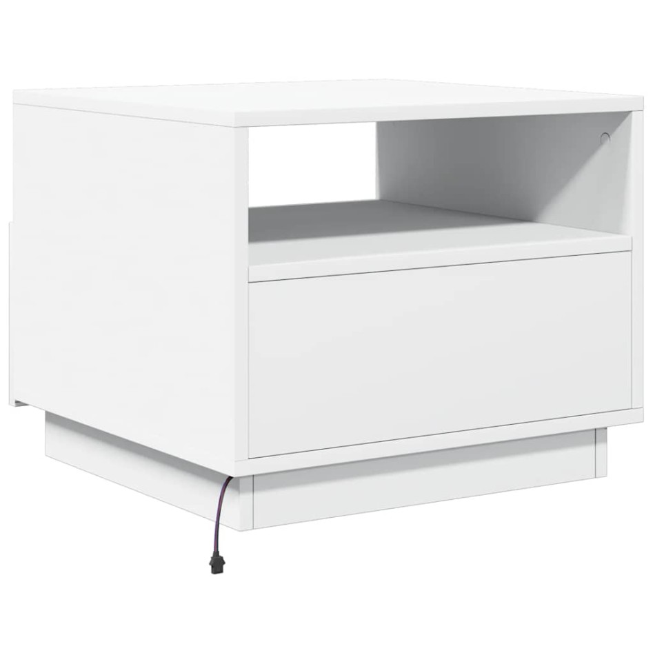 Mesa de centro con luces LED blanco 50x49x40