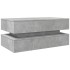 Mesa de centro con luces LED gris hormigón 90x50x40