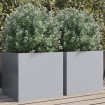 Jardineras 2 unidades acero galvanizado plateado 42x40x39 cm