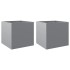 Jardineras 2 unidades acero galvanizado plateado 42x40x39