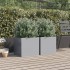 Jardineras 2 unidades acero galvanizado plateado 42x40x39