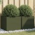 Jardineras 2 unidades acero verde oliva 49x47x46