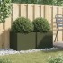 Jardineras 2 unidades acero verde oliva 49x47x46