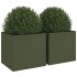 Jardineras 2 unidades acero verde oliva 49x47x46