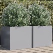 Jardineras 2 unidades acero galvanizado plateado 49x47x46 cm