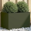 Jardinera acero verde oliva 62x40x39 cm
