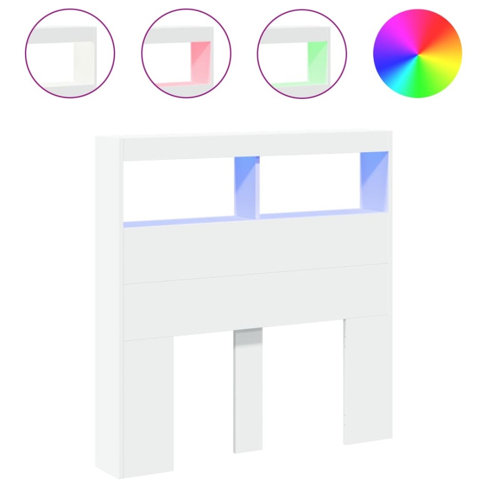 Cabecero de cama con LED blanco 100x17x102