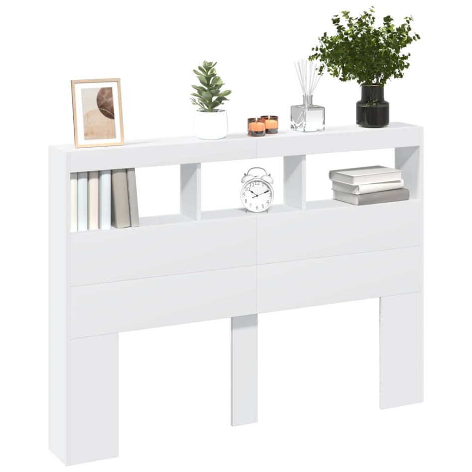 Cabecero de cama con LED blanco 140x17x102