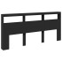 Cabecero de cama con LED negro 220x17x102