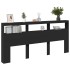 Cabecero de cama con LED negro 220x17x102