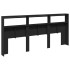 Cabecero de cama con LED negro 220x17x102