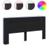 Cabecero de cama con LED negro 200x16,5x103,5