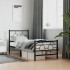Estructura cama sin colchón con estribo metal negro 80x200