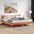 Cabecero de cama madera maciza de pino marrón cera 200