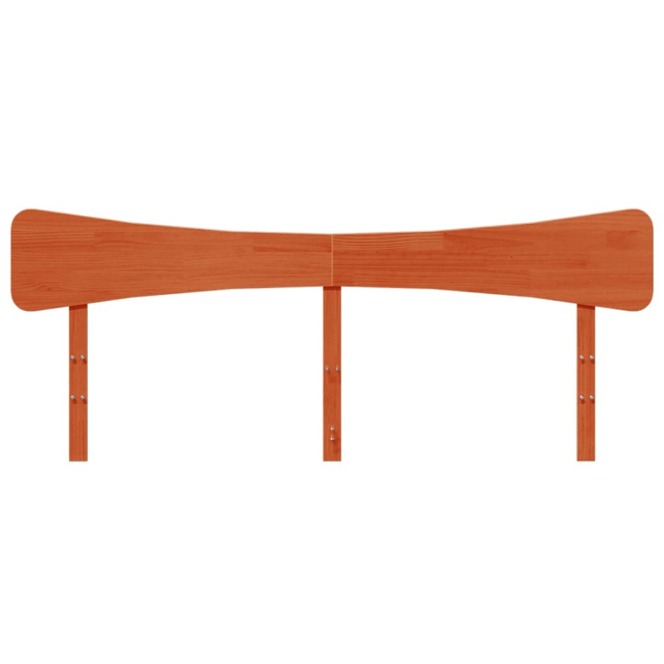 Cabecero de cama madera maciza de pino marrón cera 200