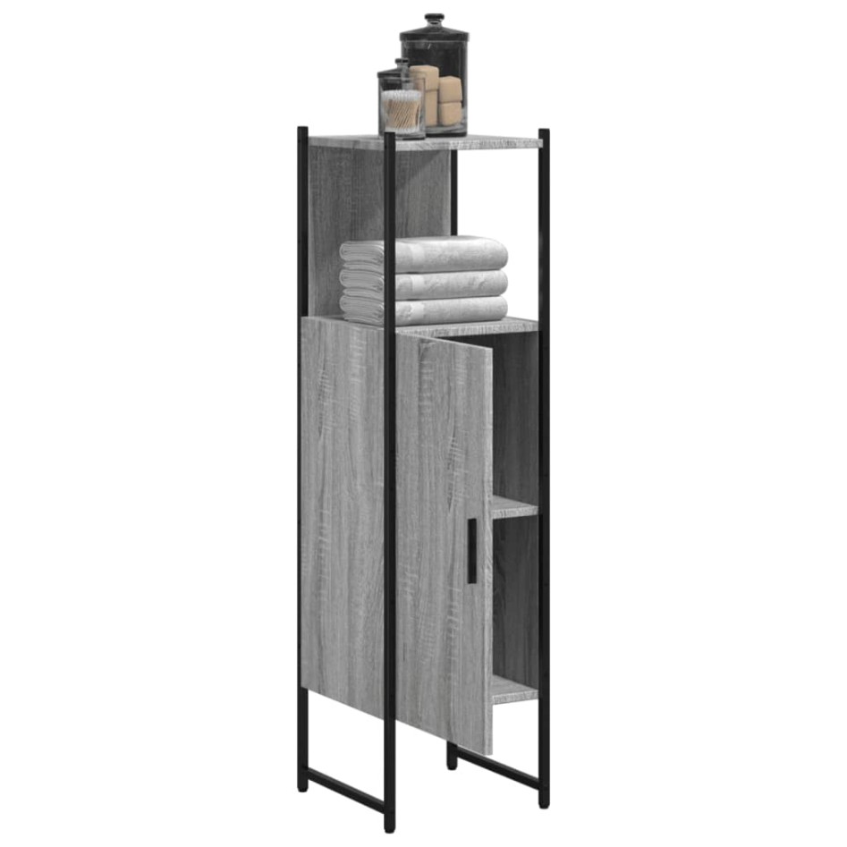 Armario de baño madera de ingeniería gris Sonoma 33x33x120,5