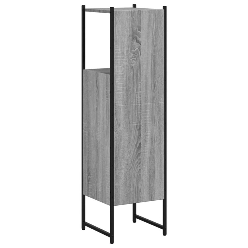 Armario de baño madera de ingeniería gris Sonoma 33x33x120,5
