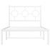 Estructura cama sin colchón con cabecero metal blanco 90x200