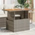Mesa de jardín ratán PE y madera de acacia gris 100x55x73