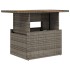 Mesa de jardín ratán PE y madera de acacia gris 100x55x73