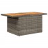 Mesa de jardín ratán PE y madera de acacia gris 100x55x73