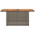 Mesa de jardín ratán PE y madera de acacia gris 100x55x73
