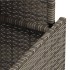 Mesa de jardín ratán PE y madera de acacia gris 100x55x73