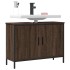 Armario lavabo baño madera ingeniería roble marrón 80x30x60